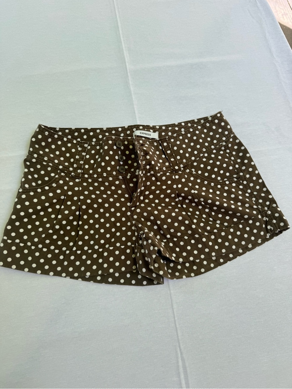 Express Brown Polka Dot Women’s Jean Shorts